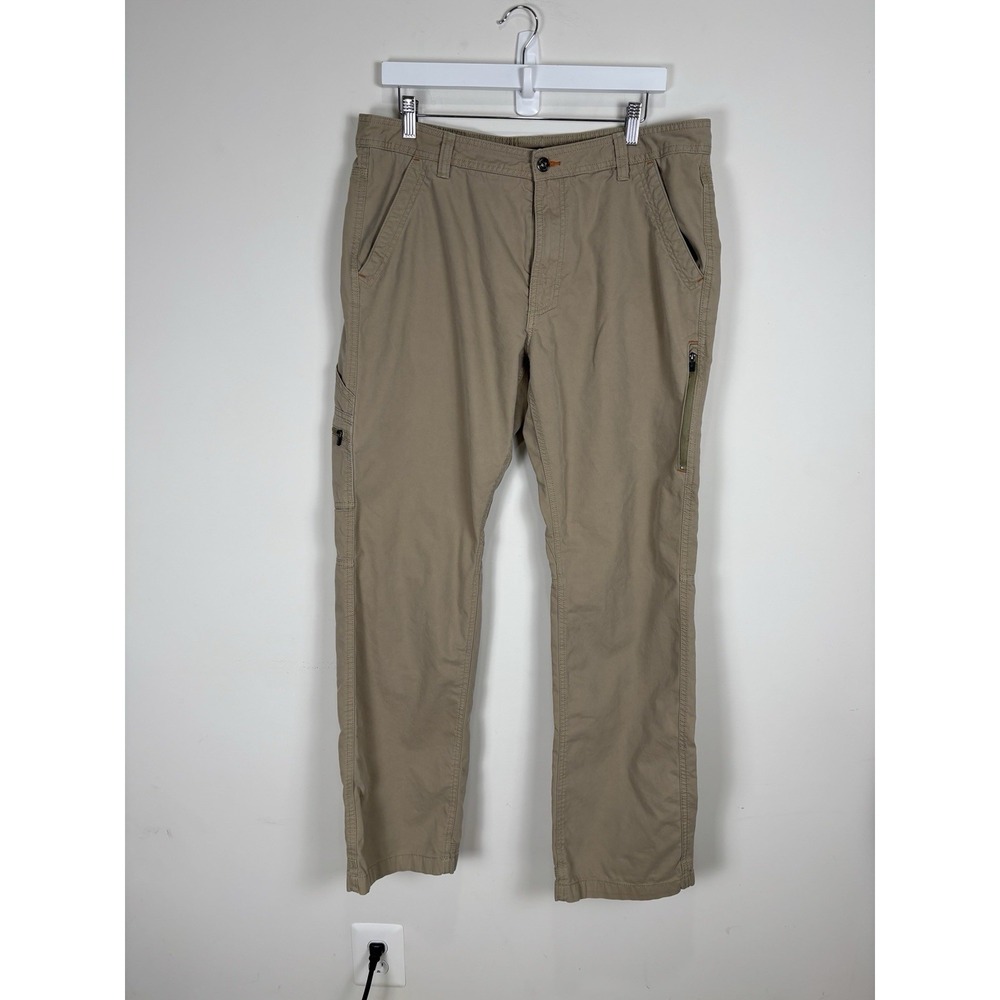 Outdoor Life Mens Cargo Khaki Pants Tan Hiking Outdoor 36 x 34 Cotton Blend